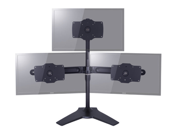 Multibrackets 7419 – Tischhalterung, Dual, Standfuss, bis 32", VESA 75 × 75/100 × 100 mm, 30 kg, drehbar, schwarz