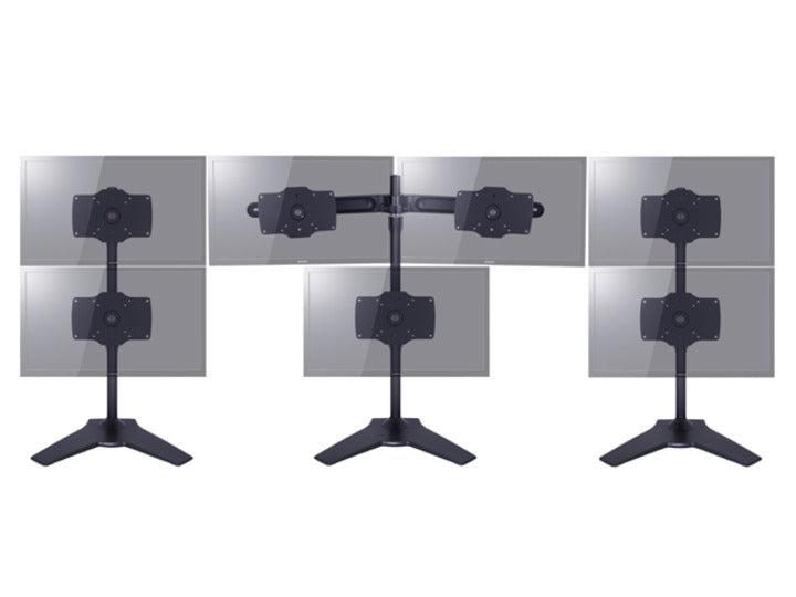 Multibrackets 7419 – Tischhalterung, Dual, Standfuss, bis 32", VESA 75 × 75/100 × 100 mm, 30 kg, drehbar, schwarz