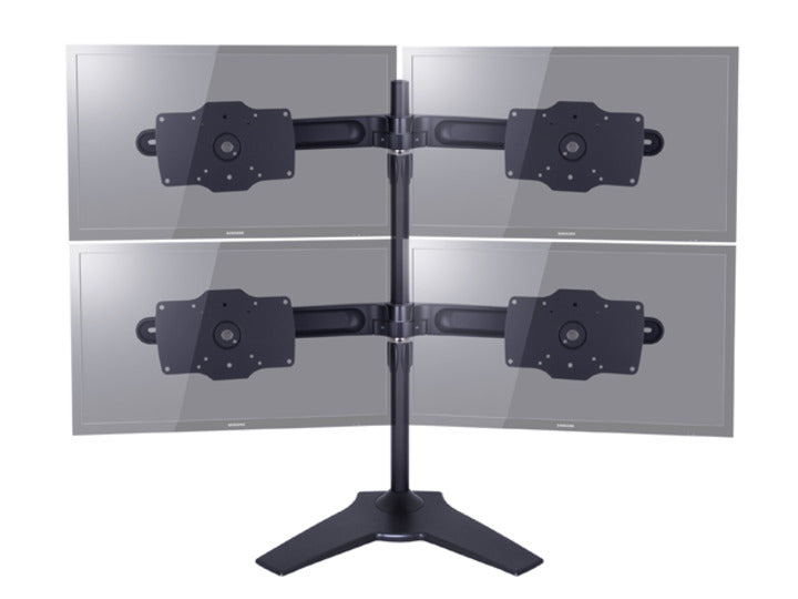 Multibrackets 7419 – Tischhalterung, Dual, Standfuss, bis 32", VESA 75 × 75/100 × 100 mm, 30 kg, drehbar, schwarz