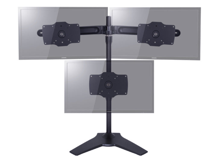 Multibrackets 7419 – Tischhalterung, Dual, Standfuss, bis 32", VESA 75 × 75/100 × 100 mm, 30 kg, drehbar, schwarz