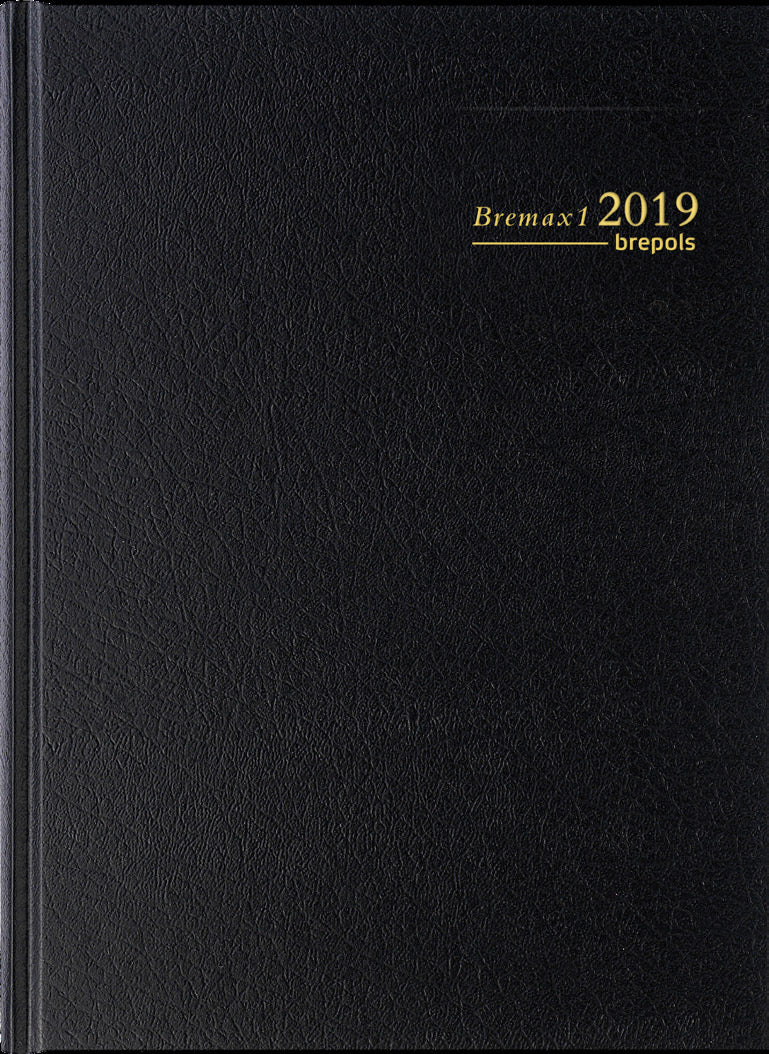 Brepols Bremax 1 Agenda – 1 Tag pro Seite, gebunden, 21 × 29 cm, 2027, 1/4-Stunden-Takt, schwarz, FSC