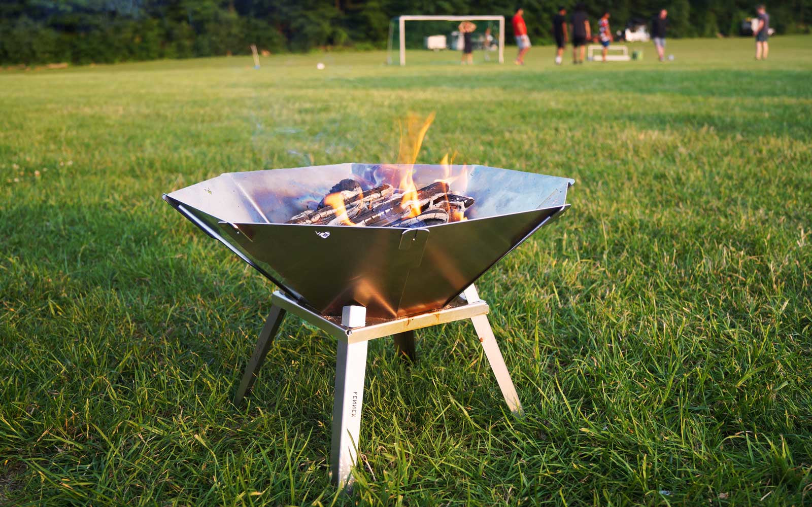 FENNEK Feuerschale – Ø 50 × 16 cm – Edelstahl, Silber