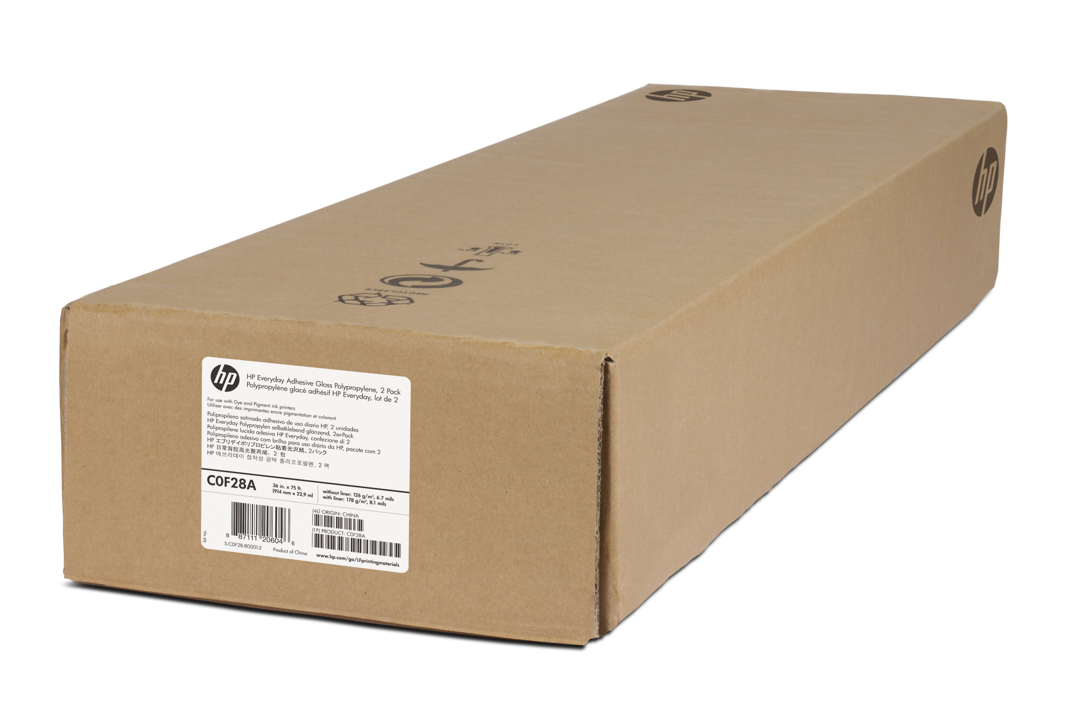 HP Inkjet-Folie Rolle – glänzend, 91,4 cm × 22,9 m, 168 g/m², 2 Stück