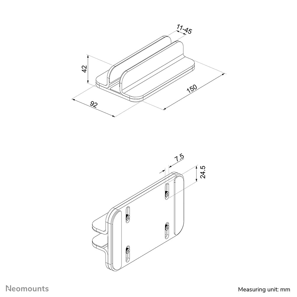 Neomounts Laptop-Ständer – bis 17", höhenverstellbar, bis 5 kg – Schwarz