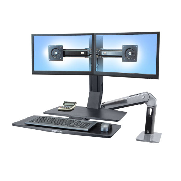 Ergotron WorkFit-A II – Tischhalterung, Dual, Standfuss, bis 24", 11 kg, höhenverstellbar, schwenkbar