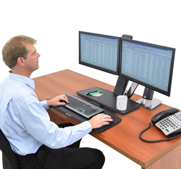 Ergotron WorkFit-A II – Tischhalterung, Dual, Standfuss, bis 24", 11 kg, höhenverstellbar, schwenkbar