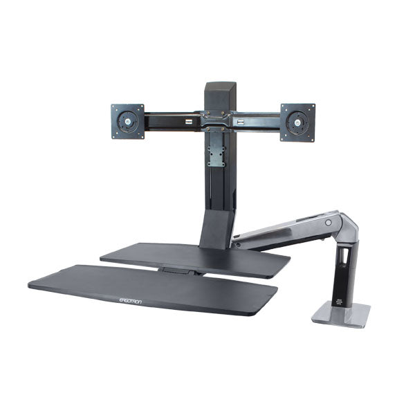Ergotron WorkFit-A II – Tischhalterung, Dual, Standfuss, bis 24", 11 kg, höhenverstellbar, schwenkbar