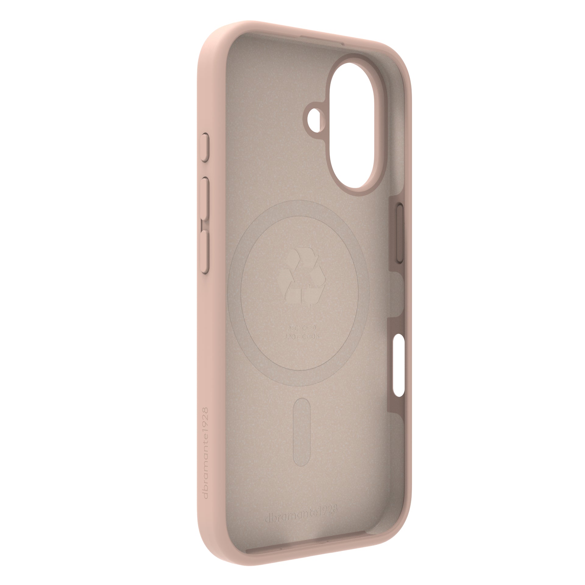 dbramante1928 Monaco Backcover – für Apple iPhone 16, MagSafe, Recycling-Kunststoff, Pink Sand