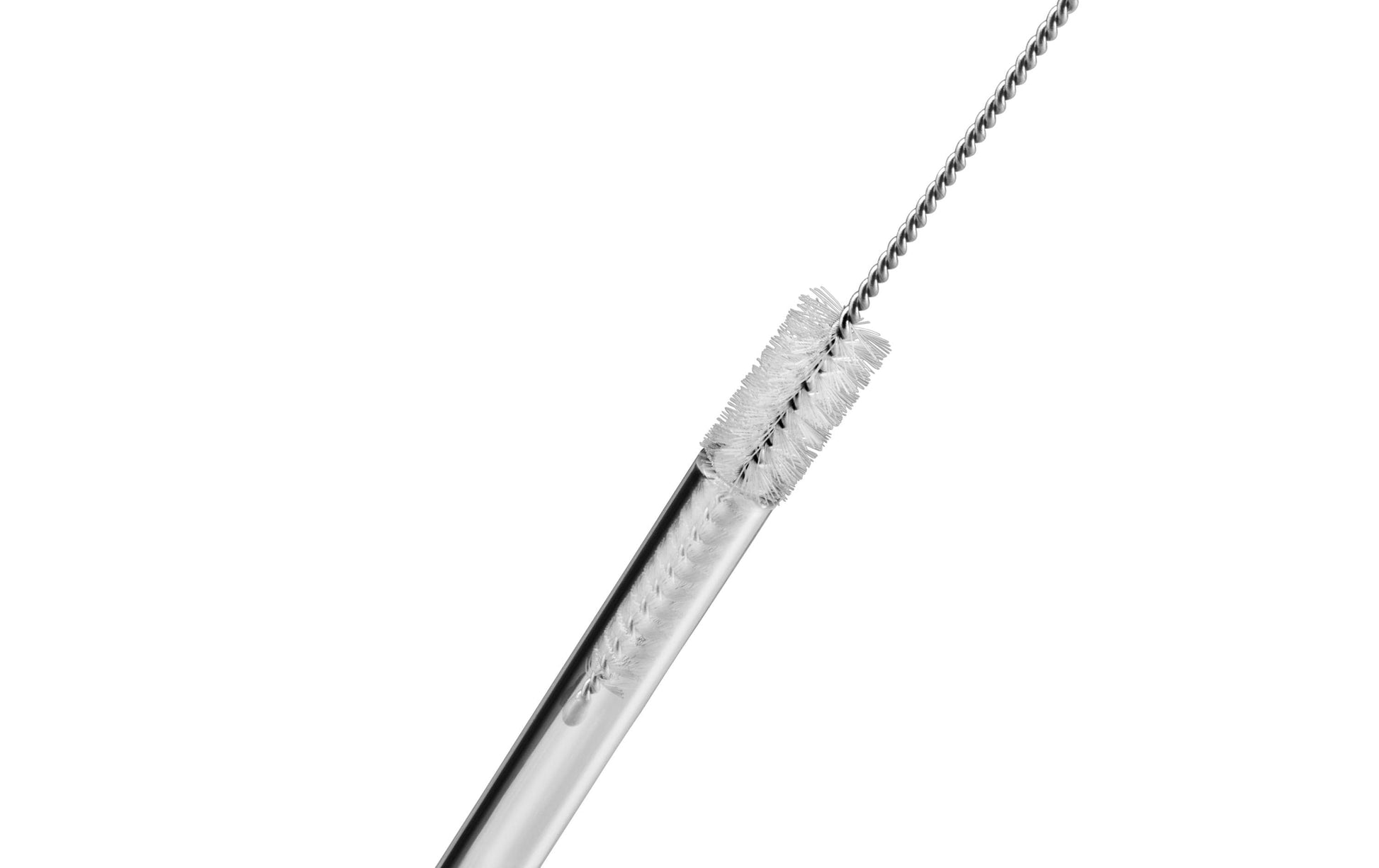 WMF Trinkhalme Baric – 23 cm, Glas (Borosilikat), Transparent, 6 Stk., gebogen, inkl. Bürste