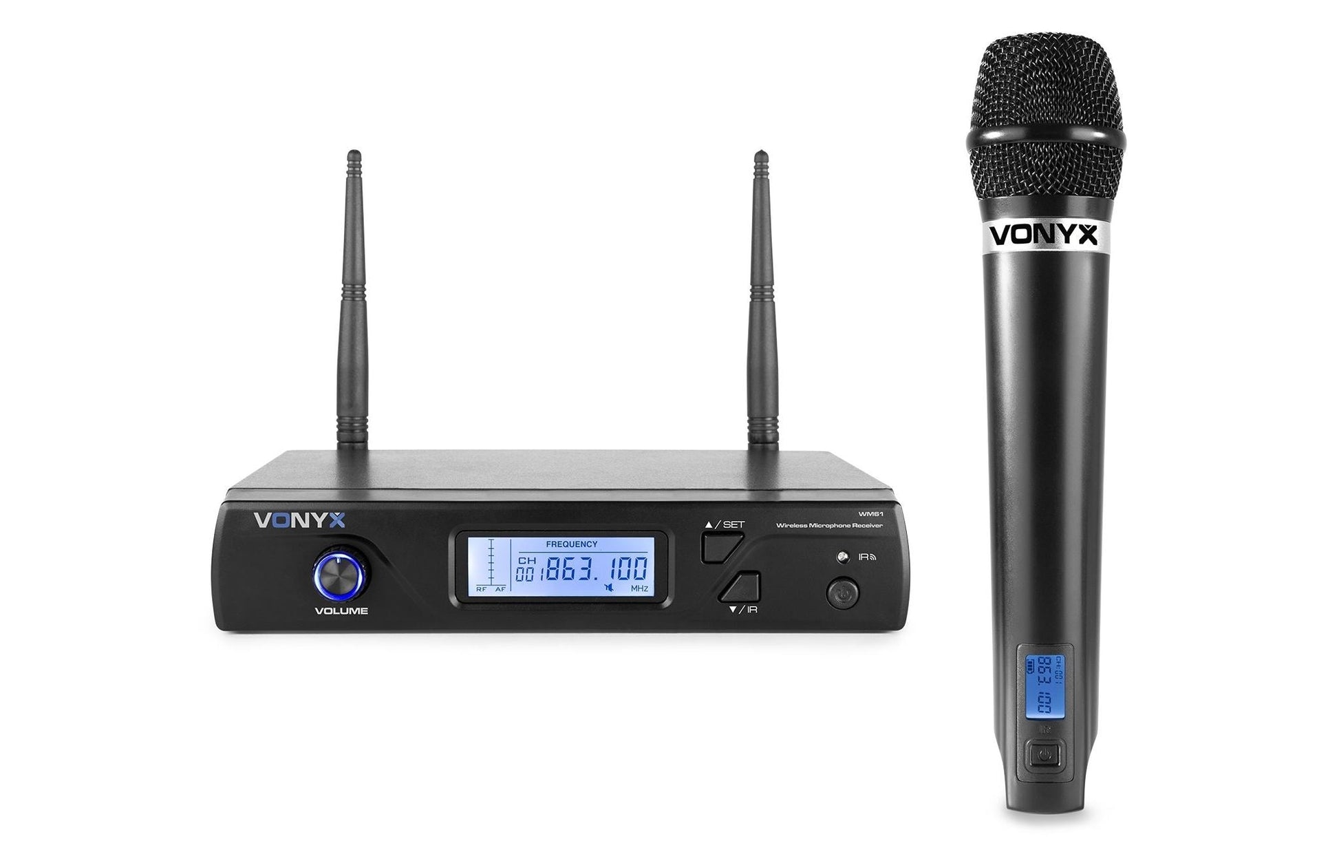 Vonyx WM61 – Bühnenmikrofon – XLR, 6,3 mm Klinke, Kabellos (UHF, 16 Kanäle), 40–17'000 Hz