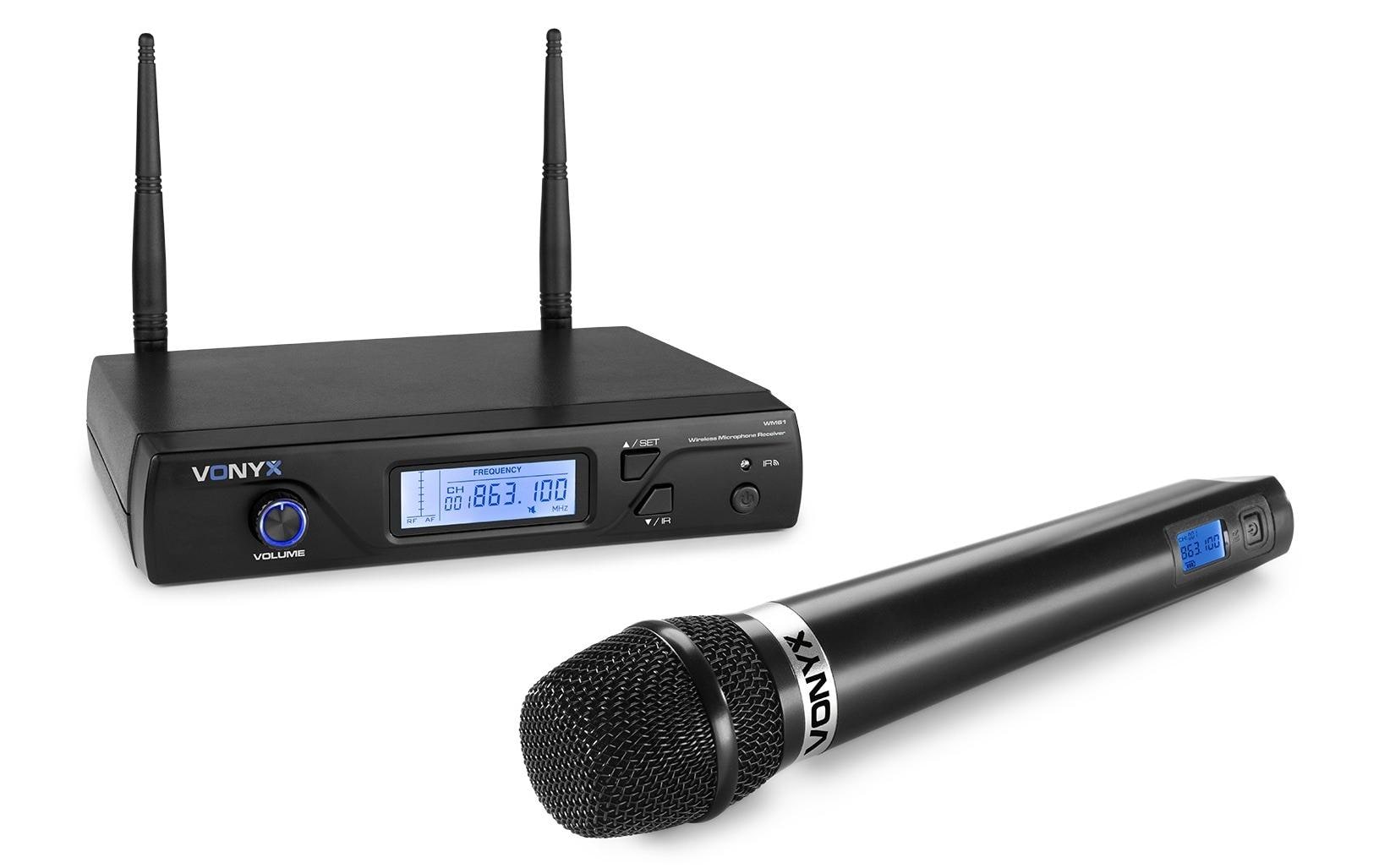 Vonyx WM61 – Bühnenmikrofon – XLR, 6,3 mm Klinke, Kabellos (UHF, 16 Kanäle), 40–17'000 Hz