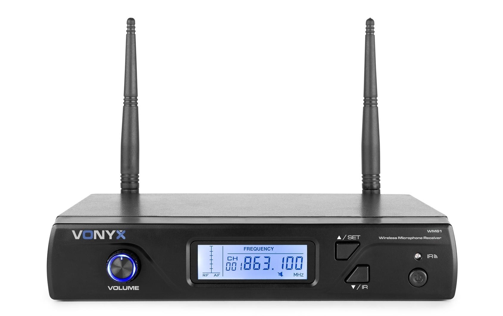 Vonyx WM61 – Bühnenmikrofon – XLR, 6,3 mm Klinke, Kabellos (UHF, 16 Kanäle), 40–17'000 Hz