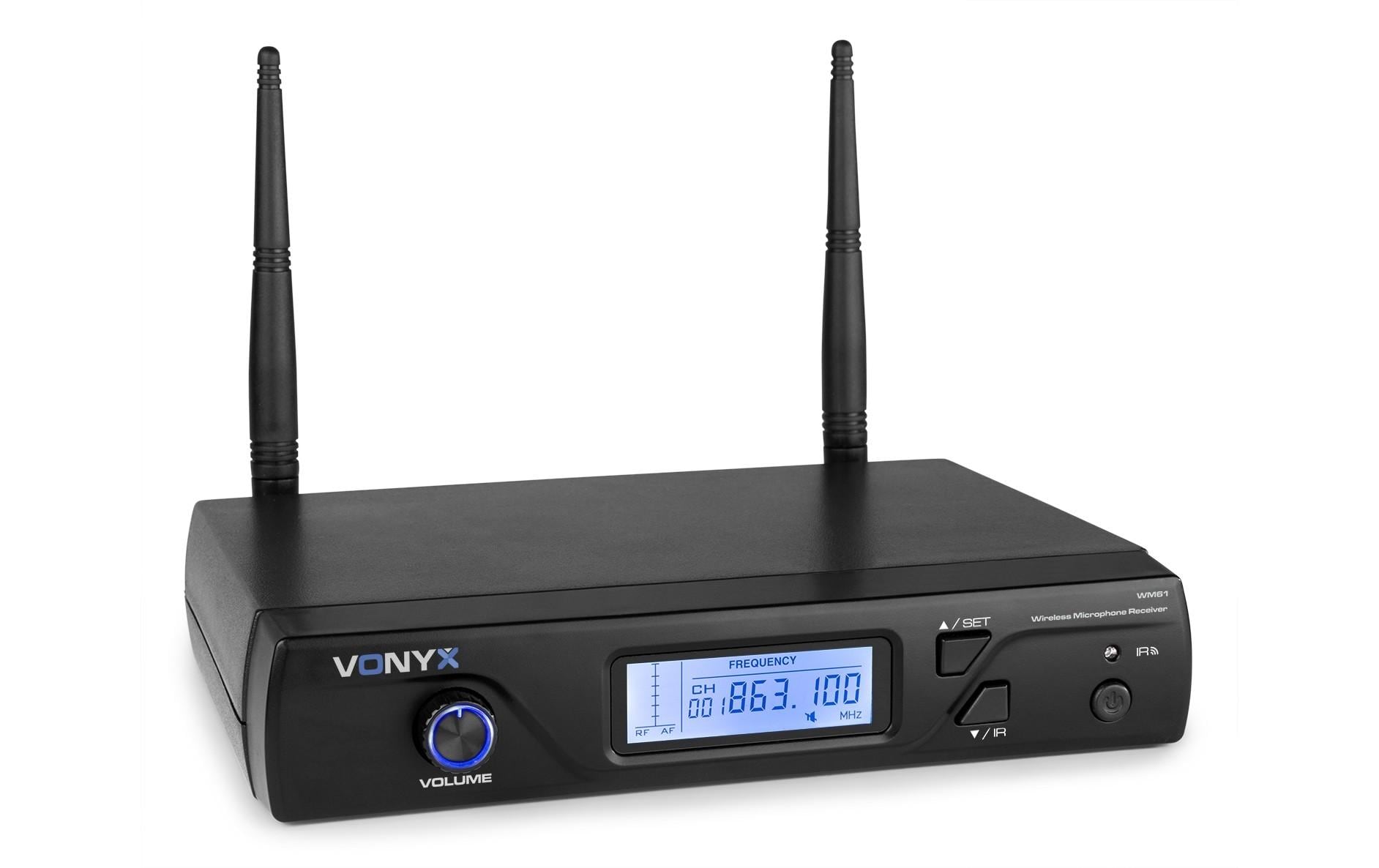 Vonyx WM61 – Bühnenmikrofon – XLR, 6,3 mm Klinke, Kabellos (UHF, 16 Kanäle), 40–17'000 Hz