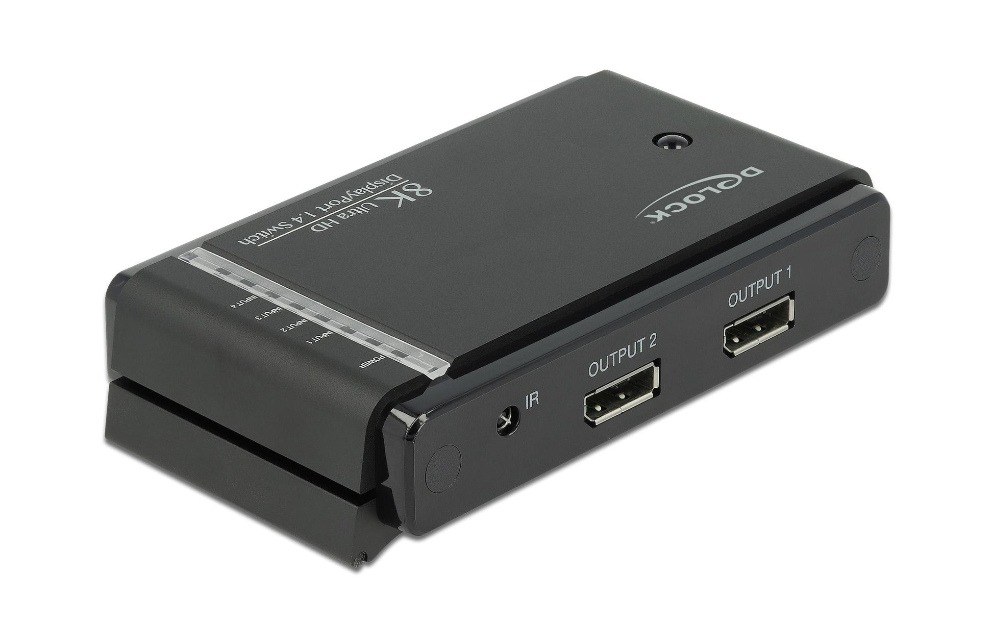 DeLOCK DisplayPort-Switch/Verteiler, 2×2, Fernbedienung, Schwarz
