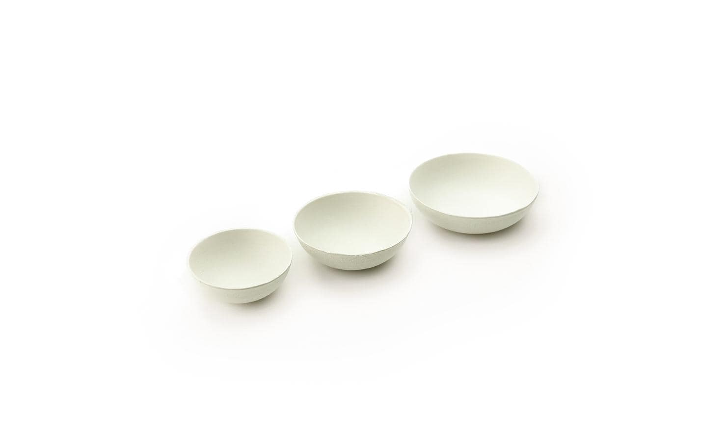 Sier Disposables Schale/Schüssel, Bagasse (Zuckerrohr), rund – 300 ml, Ø 6 cm, weiss – 80 Stk.
