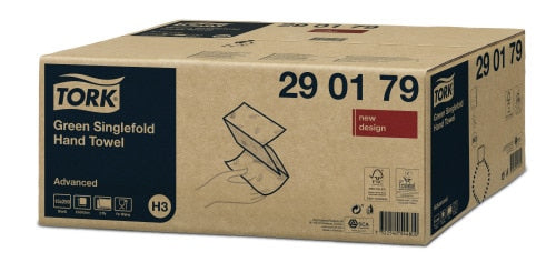 Tork Falthandtücher Z-Falz – 2-lagig, grün – 115 × 248 mm – für H3 – Karton 15 × 250 Blatt – Blauer Engel