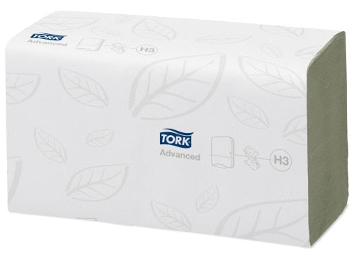 Tork Falthandtücher Z-Falz – 2-lagig, grün – 115 × 248 mm – für H3 – Karton 15 × 250 Blatt – Blauer Engel