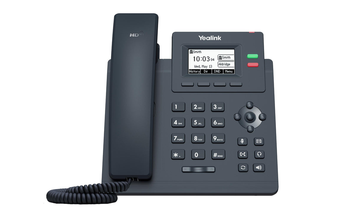 Yealink T31P – IP-Telefon, 2 SIP-Konten, 2,3", Fast Ethernet, PoE, Freisprechen, Anrufer-ID, Grau