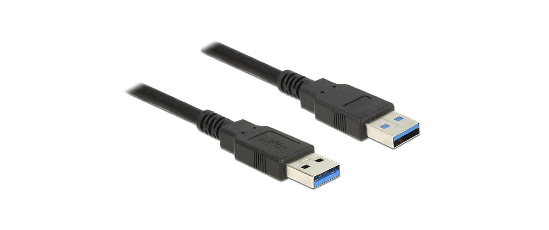 DeLOCK USB-A auf USB-A Kabel – USB 3.2 Gen 1 (5 Gbit/s) – 1,5 m – Goldstecker – Schwarz