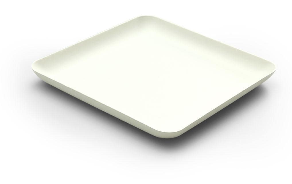 Sier Disposables Dekorativer Teller Bagastro, Bagasse (Zuckerrohr), quadratisch – 16 × 16 cm, weiss – 40 Stk.