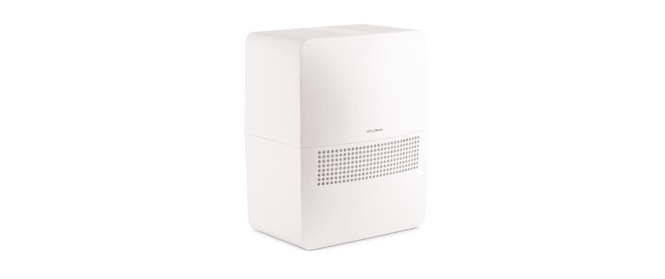 Stylies by koenig Stylies Luftbefeuchter Helos – Verdunster, 300 ml/h, Tank 4 l, bis 45 m², Hygrostat