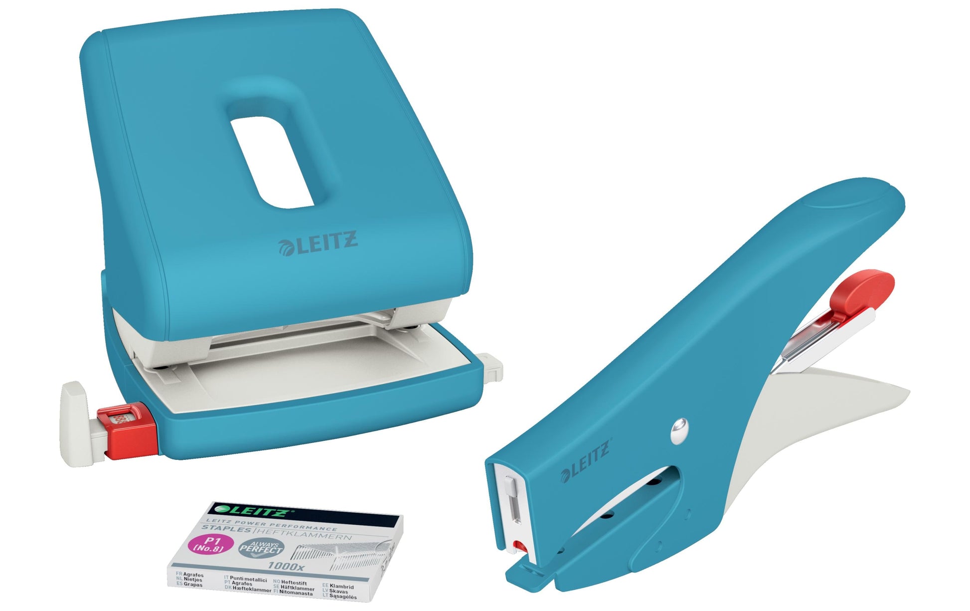 Leitz Heftzange – 15 Blatt, Flat Clinch, für Nr. 10, Blau