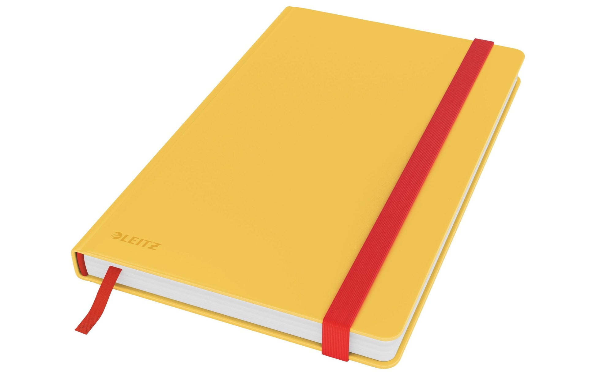 Leitz Notizbuch – A5 – Liniert 5 mm – 80 Seiten – 100 g/m² – Hardcover, Gummiband, Gelb