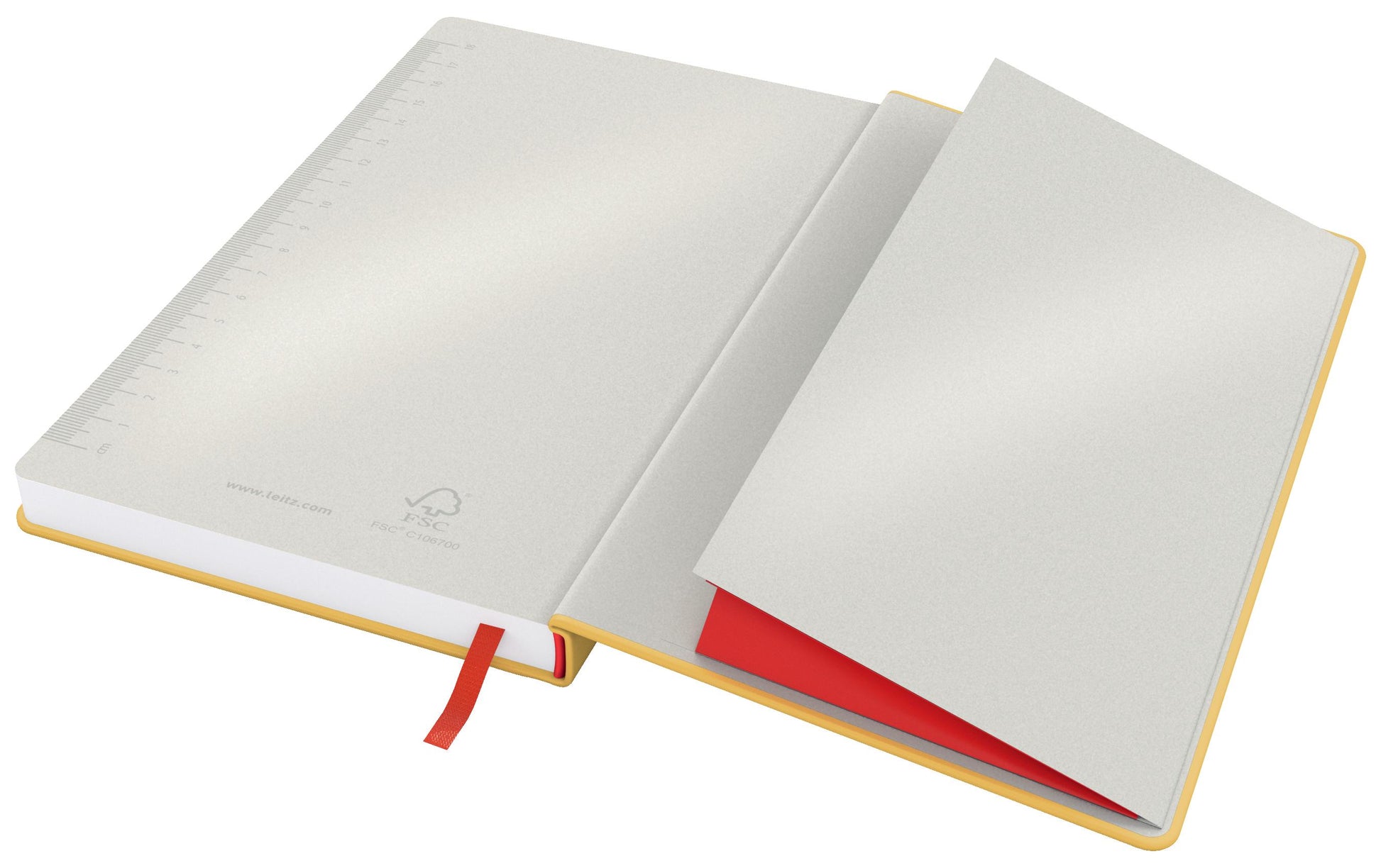 Leitz Cosy Notizbuch – A5 – kariert 5 mm – 80 Seiten – 100 g/m² – Hardcover, Gummiband – Gelb