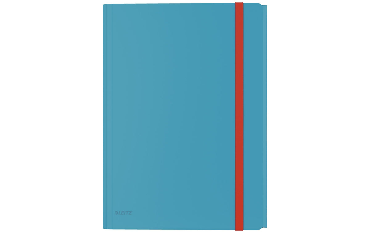 Leitz Gummibandmappe A4 – Karton, Blau, Innentasche, bis 150 Blatt