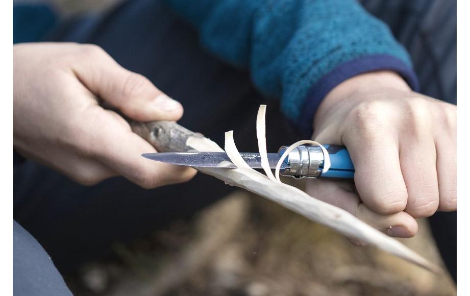 Opinel N°7 Outdoor junior – Klappmesser 75 mm, arretierbare Klinge, blau