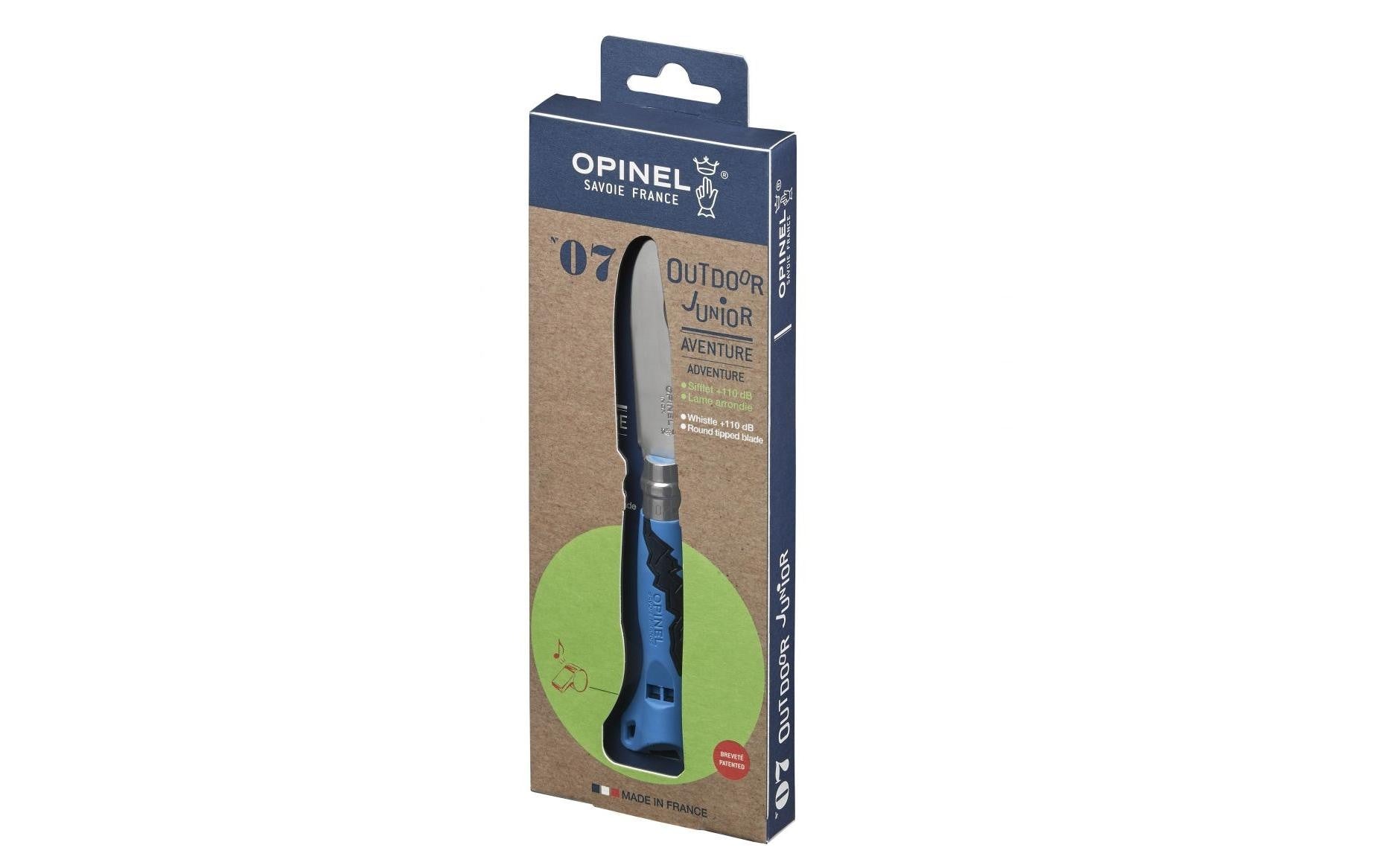 Opinel N°7 Outdoor junior – Klappmesser 75 mm, arretierbare Klinge, blau