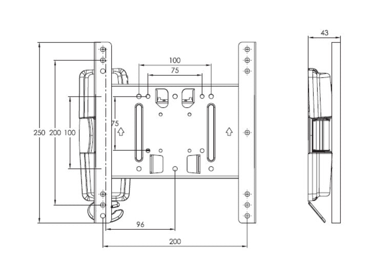 Multibrackets Flexarm Tilt & Turn II S – Wandhalterung, neigbar, für 24", VESA 200×200, bis 25 kg, schwarz