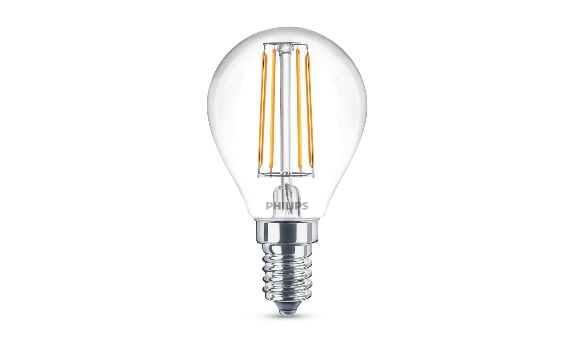 Philips by Signify Philips LED-Leuchtmittel E14 P45 – Warmweiss 2700 K, 470 lm, 4,3 W – 1 Stk., klar