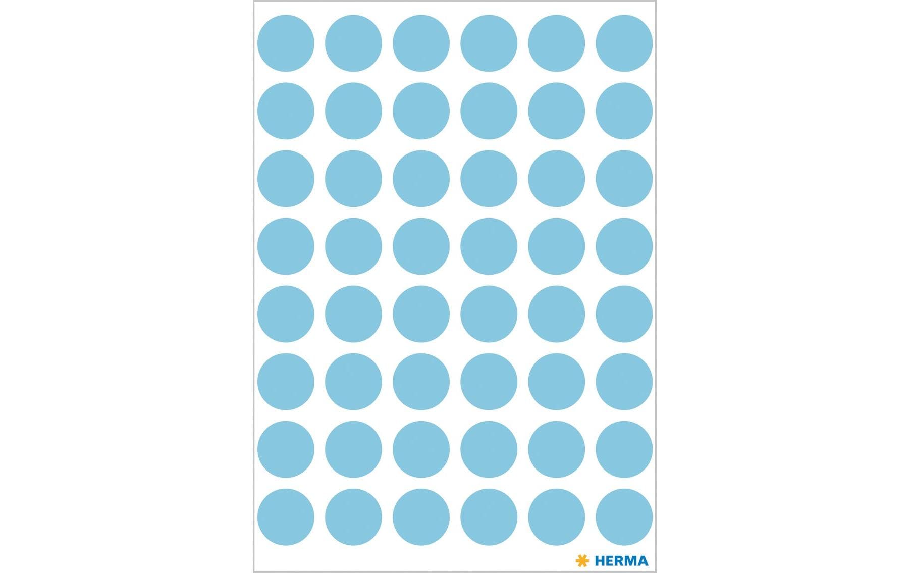 HERMA Schmucketiketten – Papier, rund, Ø 13 mm, 240 Stk, 5 Bogen, permanent haftend