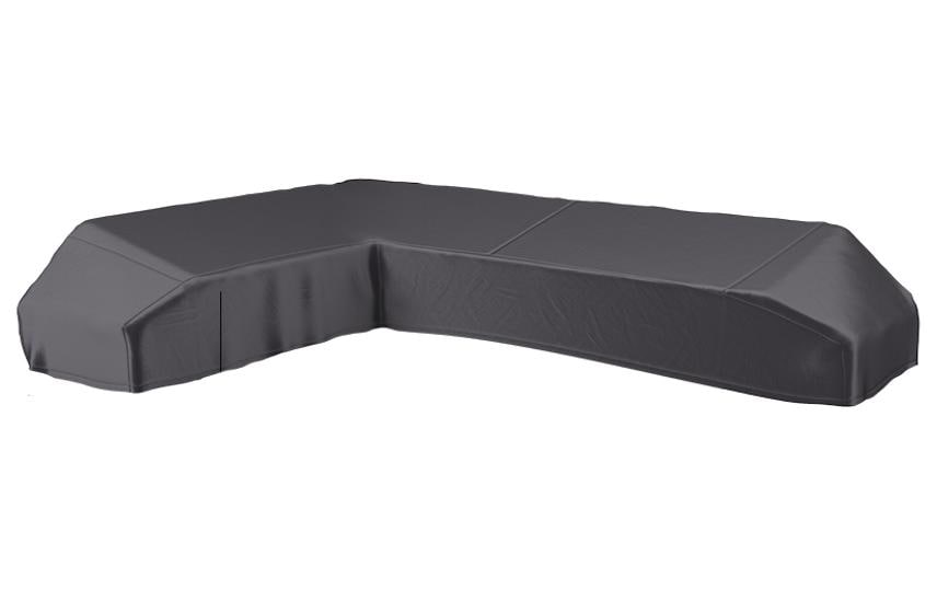 AeroCover Schutzhülle L-Form 375 × 300 × 70 cm, Ripstop-Polyester, Anthrazit, für Lounge