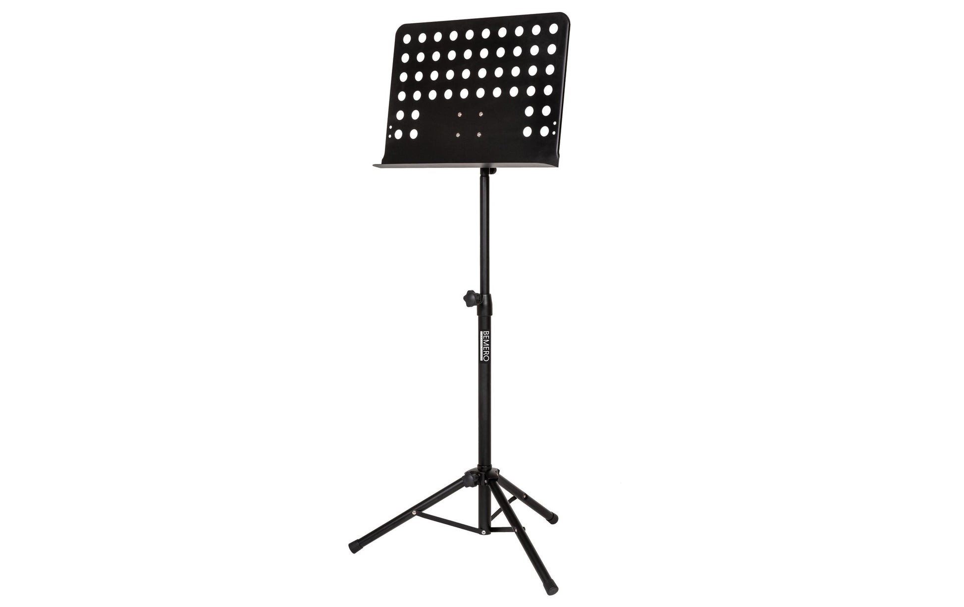 Bemero Notenständer höhenverstellbar 66,5–110 cm – faltbar, gelocht – Stahl, schwarz – MSS-8080BK