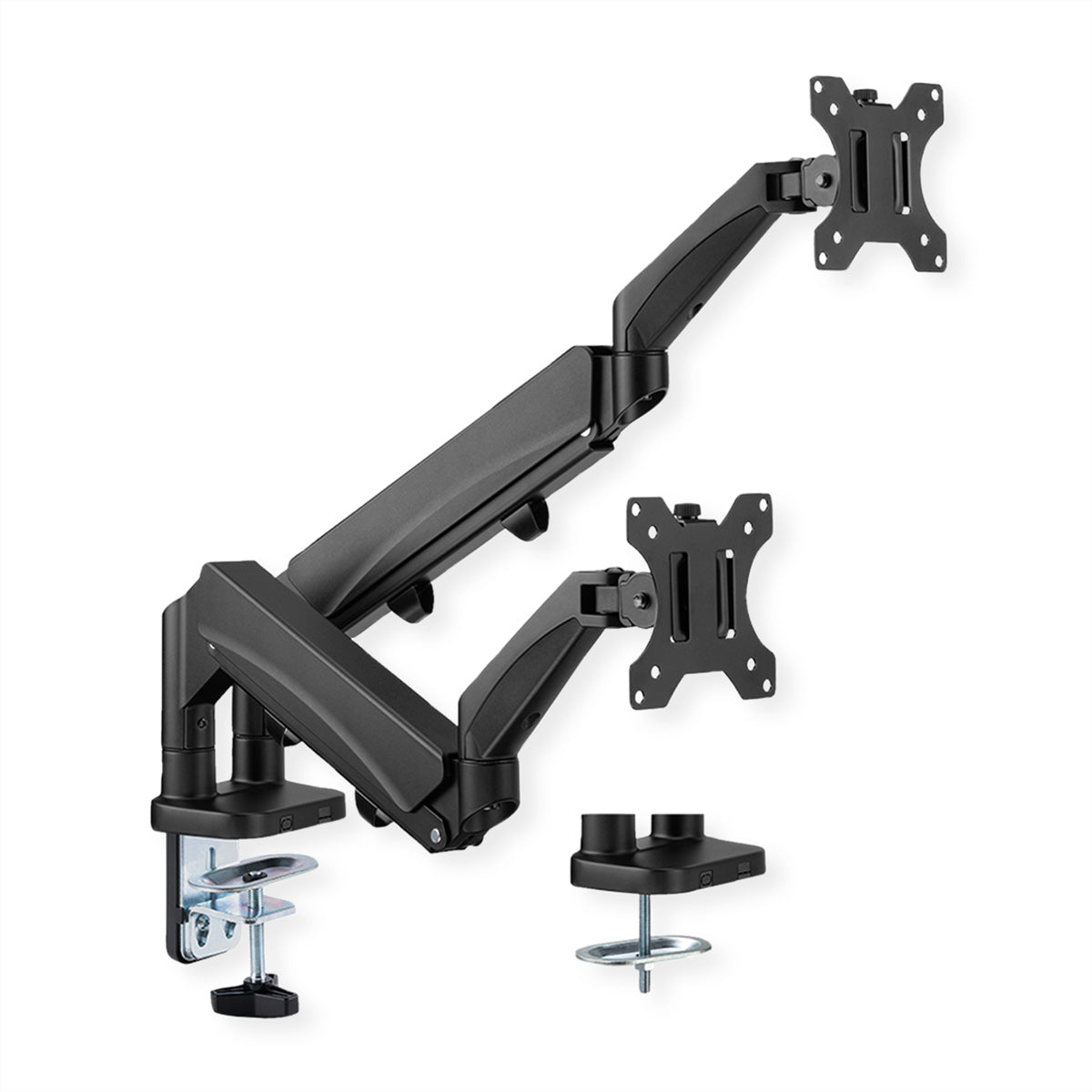 VALUE 17.99.1183 – Monitorarm Tischhalterung – 2 Monitore – 17–32" – VESA 75×75/100×100 mm – bis 18 kg/Monitor