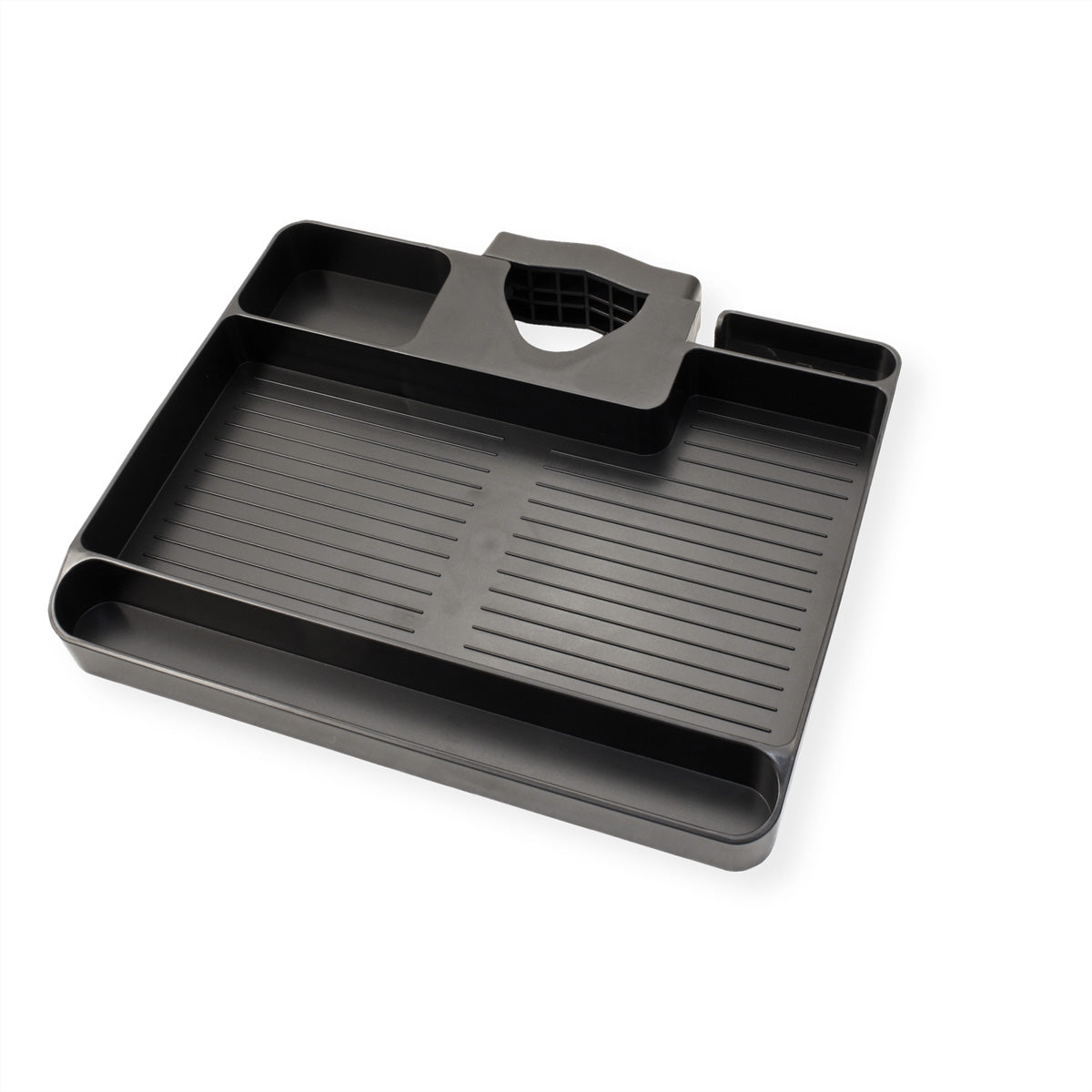 VALUE AV-Wandregal (Stangenmontage) – 1 Regal, bis 3 kg, Kabelmanagement – für Stangen 30–48 mm – Schwarz