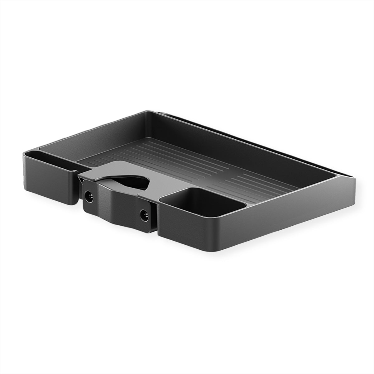 VALUE AV-Wandregal (Stangenmontage) – 1 Regal, bis 3 kg, Kabelmanagement – für Stangen 30–48 mm – Schwarz