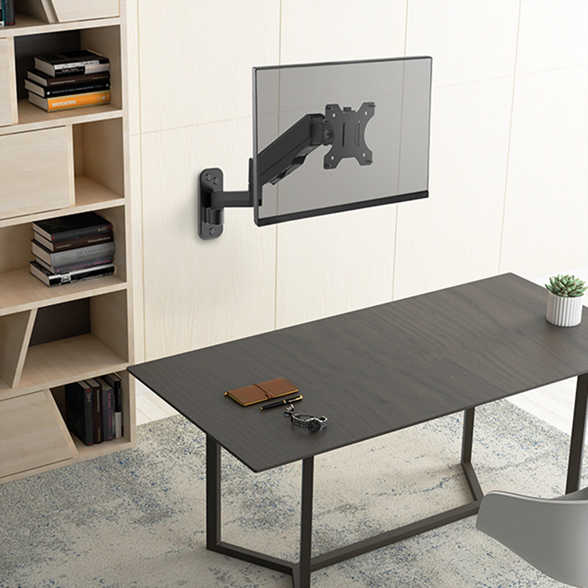 VALUE Wandhalterung – Vollbeweglich – VESA 75×75–100×100 – bis 8 kg, Höhenverstellbar, für Monitore – 799018