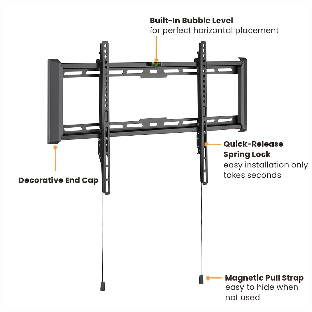 VALUE Wandhalterung – Fix – 37–80" – VESA 200×200–600×400 – bis 75 kg – Schwarz