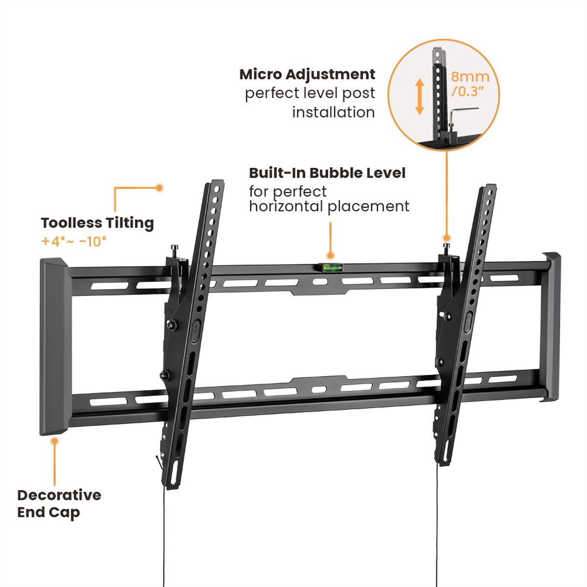 VALUE Wandhalterung – Neigbar – 43–90" – VESA 200×200–800×400 – bis 75 kg – Schwarz