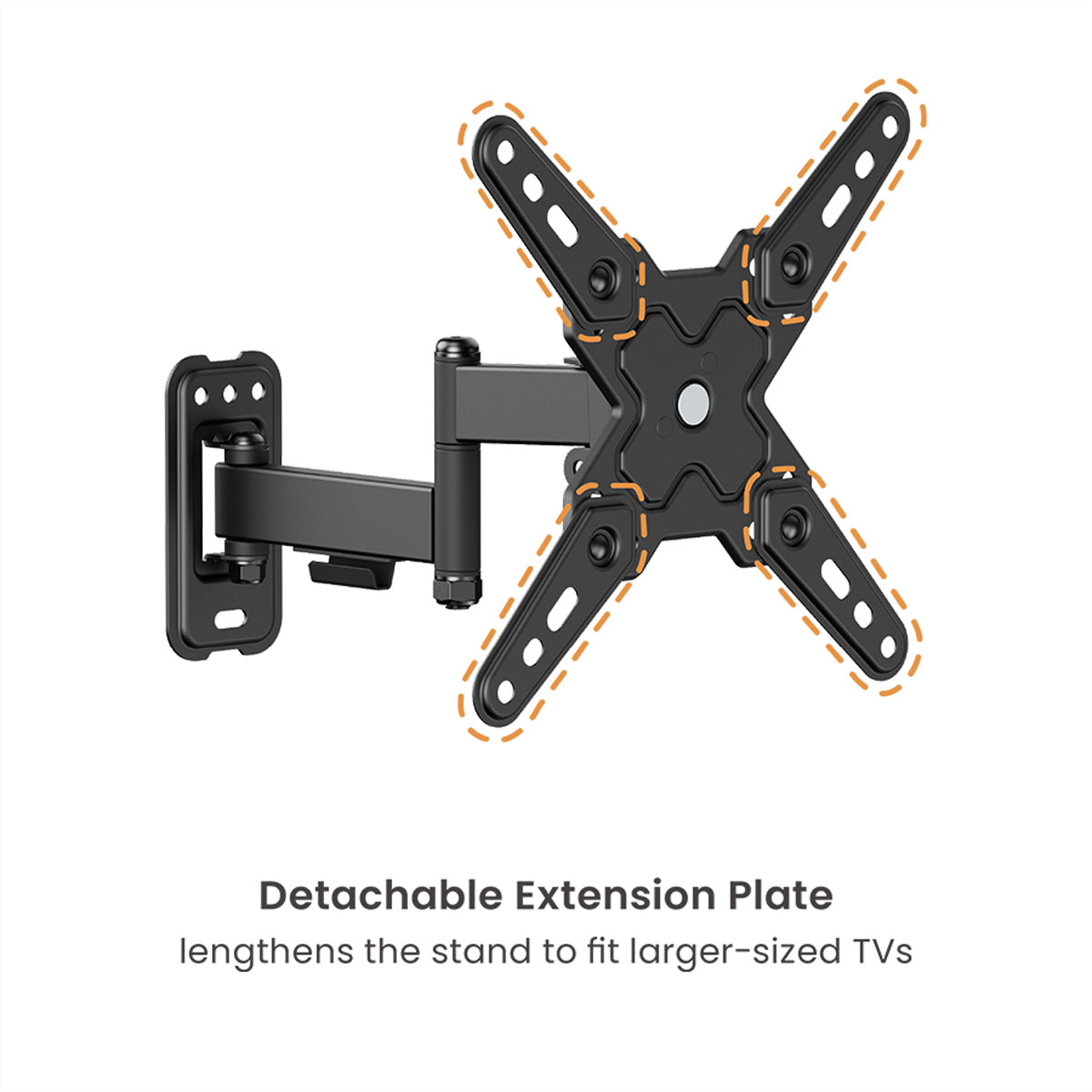 VALUE Wandhalterung – Vollbeweglich – 13–43" – VESA 75×75–200×200 – bis 20 kg, Schwarz