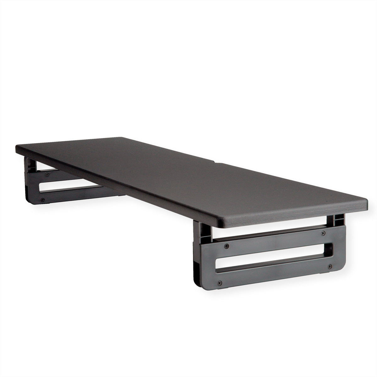 VALUE Monitor-/Laptop-Ständer – höhenverstellbar, extra-breit, bis 20 kg – 900 × 250 × 115 mm, Holz, Schwarz