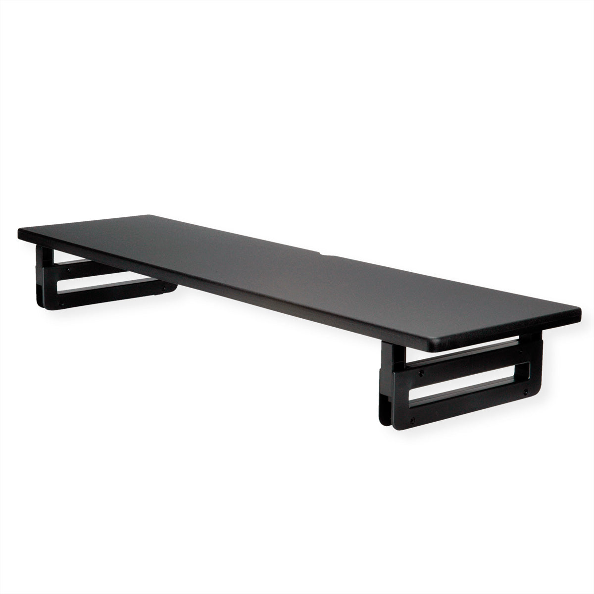 VALUE Monitor-/Laptop-Ständer – höhenverstellbar, extra-breit, bis 20 kg – 900 × 250 × 115 mm, Holz, Schwarz
