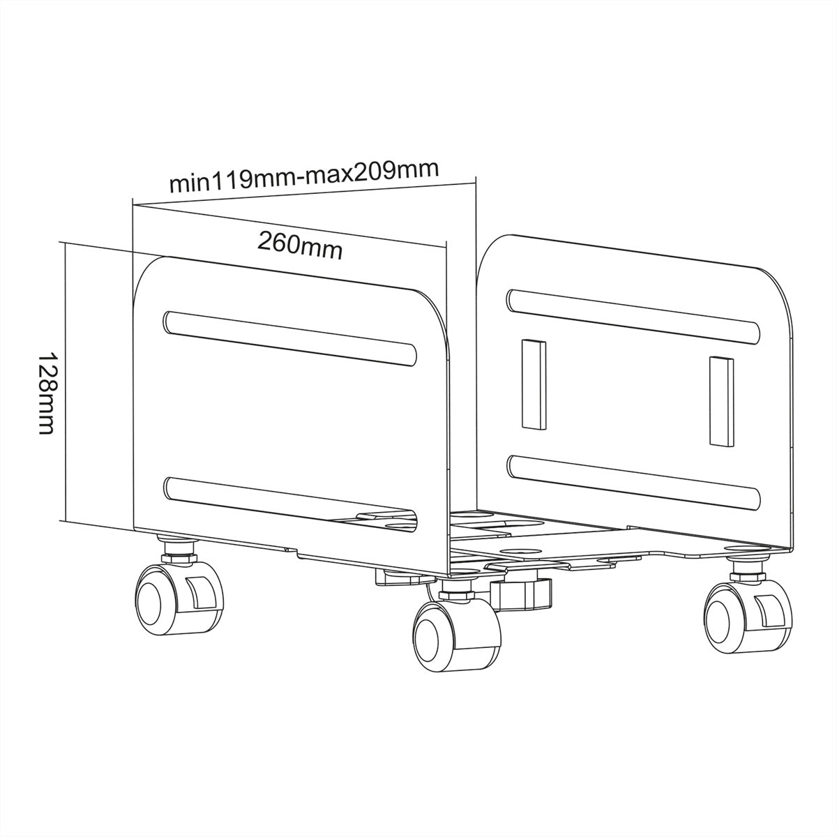 VALUE CPU-Halterung (Untertisch) – bis 10 kg, schwarz, Metall