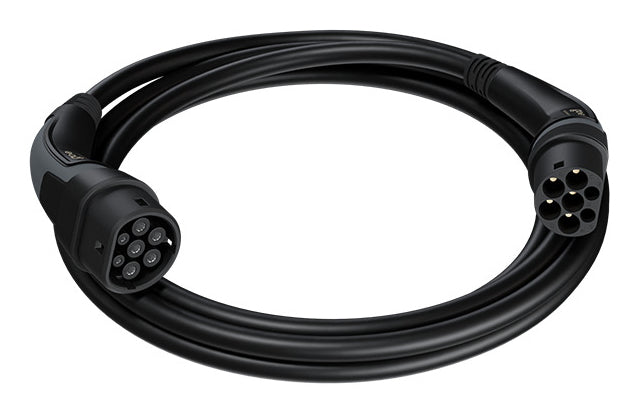 go-e Typ 2 Stromkabel – Typ 2–Typ 2, 5 m, IP55, 22 kW, 32 A, schwarz