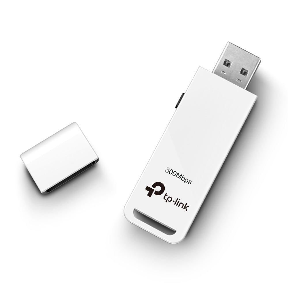 TP-Link WLAN-USB-Adapter – USB – Wi‑Fi 4 (802.11n), 300 Mbit/s – Schwarz/Weiss – für PC/Laptop