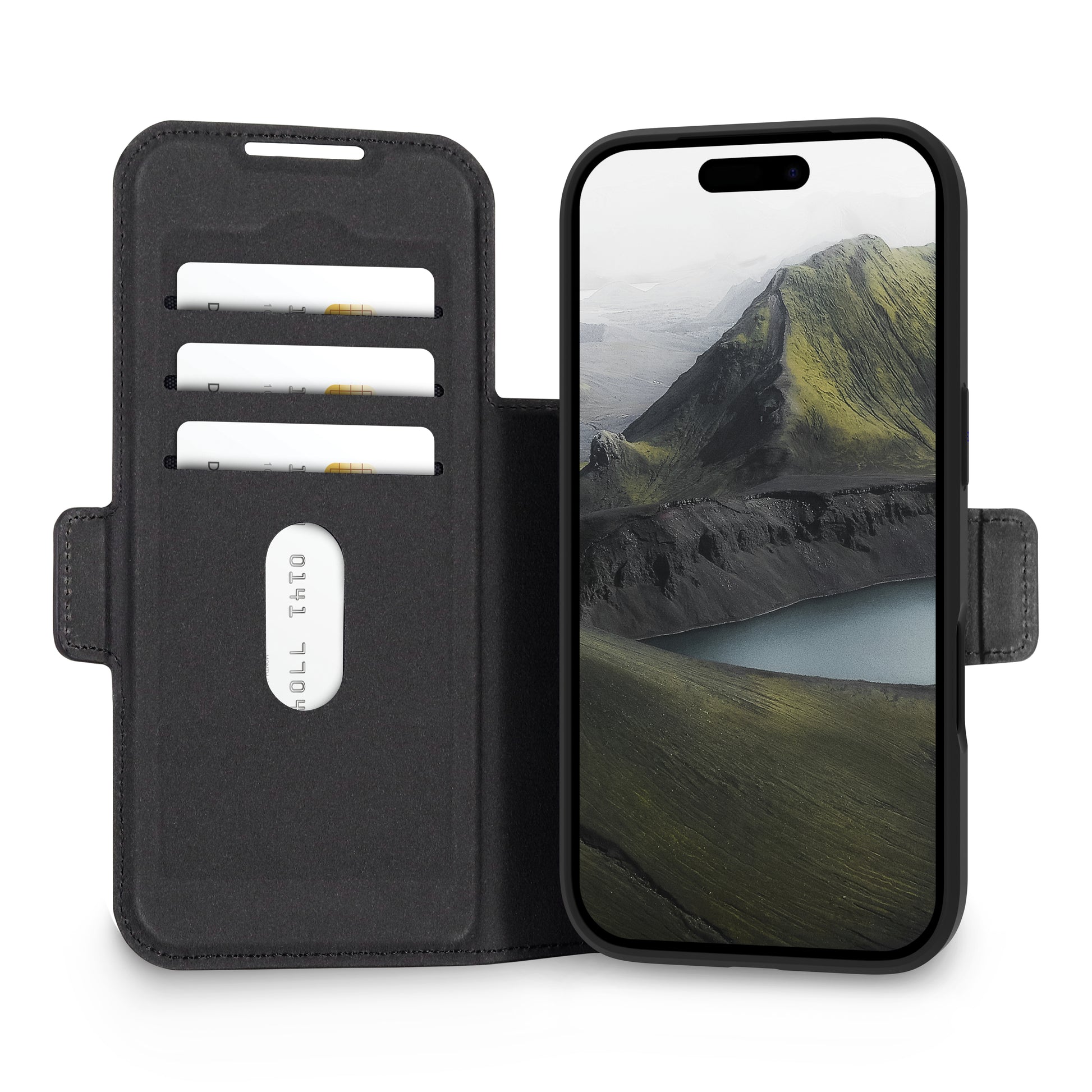 dbramante1928 Oslo Pro Wallethülle – für Apple iPhone 17 Pro, MagSafe, 3 Kartenfächer, PU, Schwarz