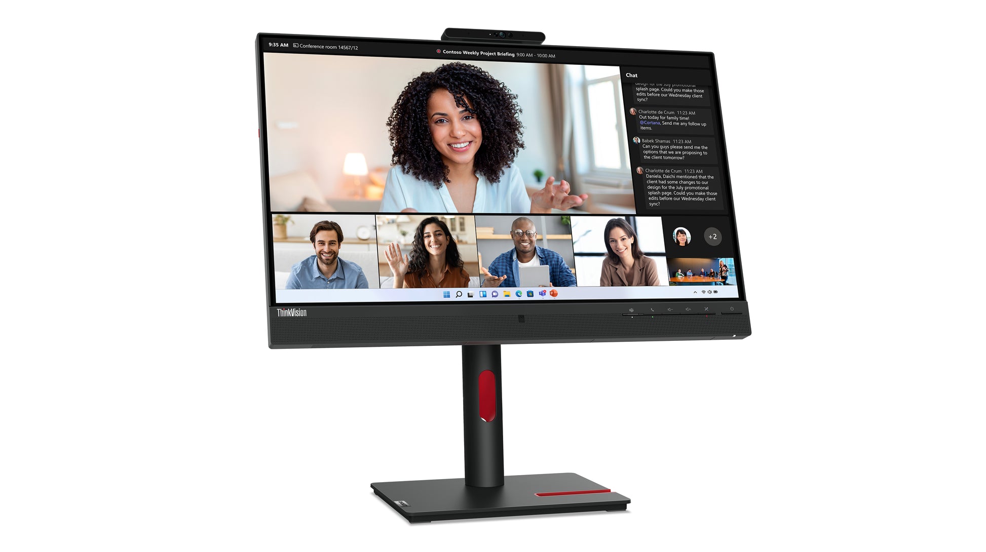 Lenovo ThinkVision T24mv-30 – 23,8", 1920 × 1080 (Full HD), IPS, USB-C 90 W, Webcam, LAN